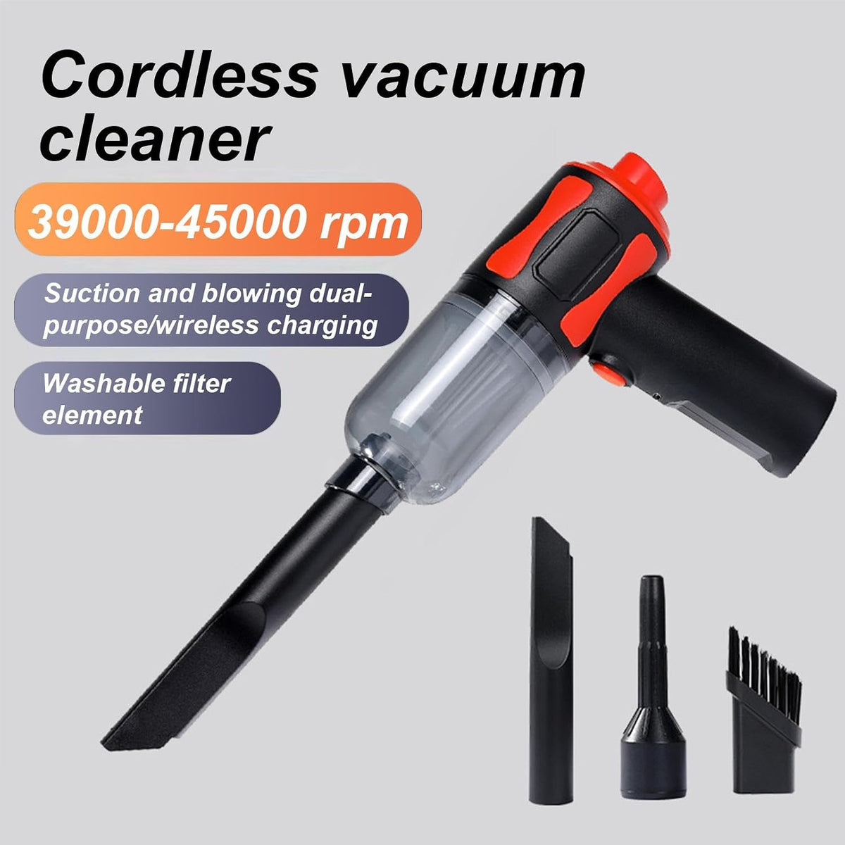 2-in-1 Cordless Car Vacuum Cleaner & Air Blower – Powerful Portable Car Cleaning Device    مكنسة سيارة لاسلكية 2 في 1 مع منفاخ هواء – جهاز محمول لتنظيف السيارة بقوة وفعالية