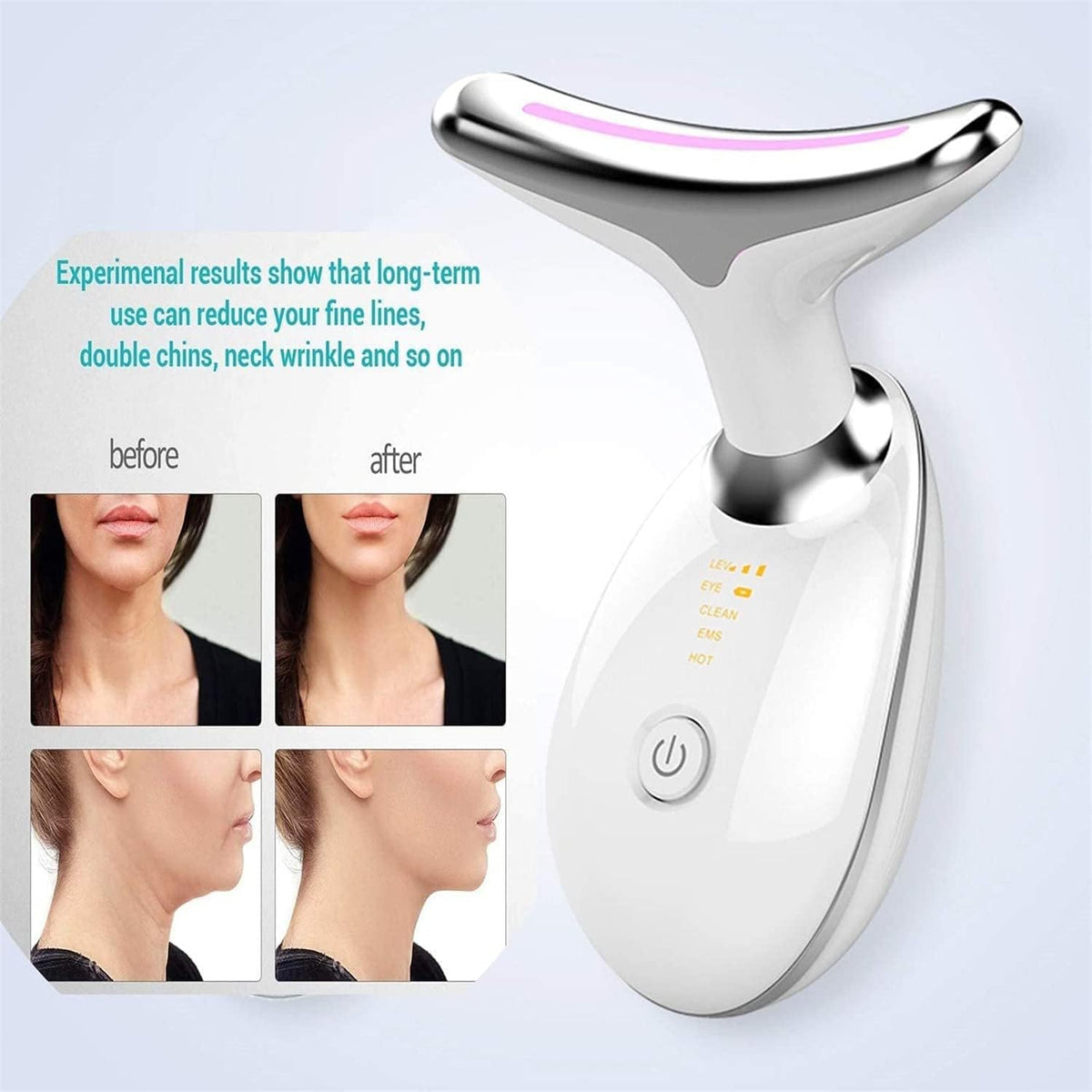 Neck & Face Firming Massager, Anti-Wrinkle Beauty Device, Double Chin Sculpting & Skin Tightening Tool  -    جهاز شد الوجه والرقبة، مساج مضاد للتجاعيد، نحت الذقن المزدوج وشد البشرة