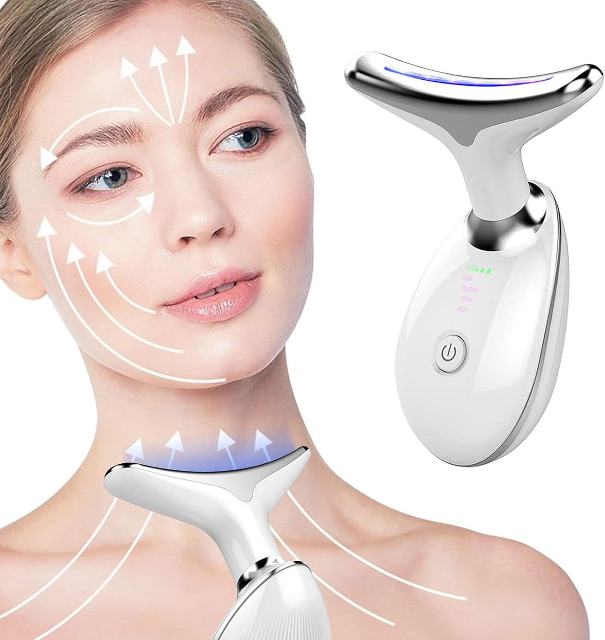 Neck & Face Firming Massager, Anti-Wrinkle Beauty Device, Double Chin Sculpting & Skin Tightening Tool  -    جهاز شد الوجه والرقبة، مساج مضاد للتجاعيد، نحت الذقن المزدوج وشد البشرة