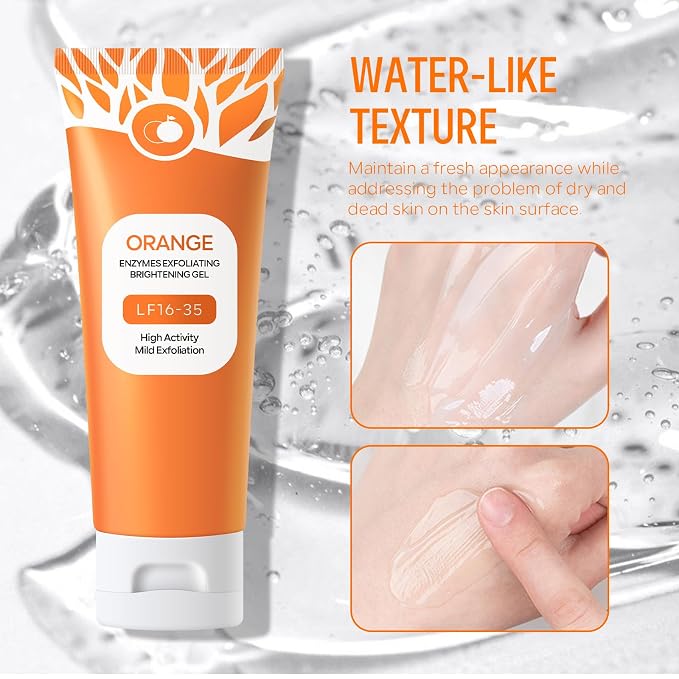 ✨ Dull & Dark Skin? Orange Brightening Gel removes dead skin and gives instant glow 🍊