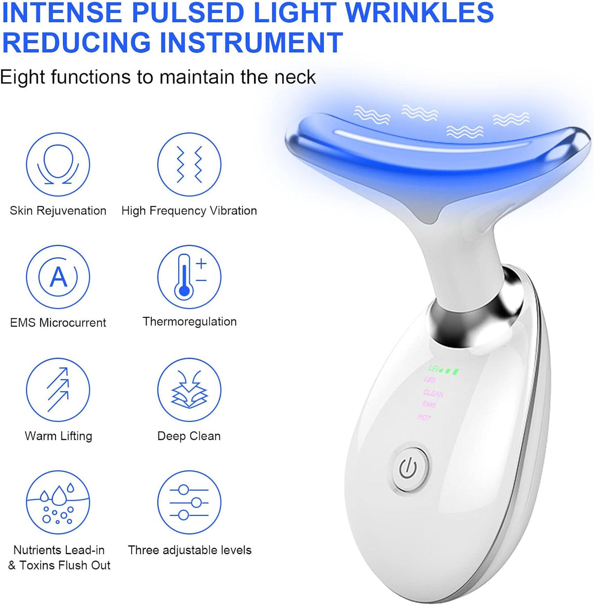 Neck & Face Firming Massager, Anti-Wrinkle Beauty Device, Double Chin Sculpting & Skin Tightening Tool  -    جهاز شد الوجه والرقبة، مساج مضاد للتجاعيد، نحت الذقن المزدوج وشد البشرة