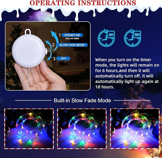 Pack Wreath Gift Box Santa Claus Christmas Window
