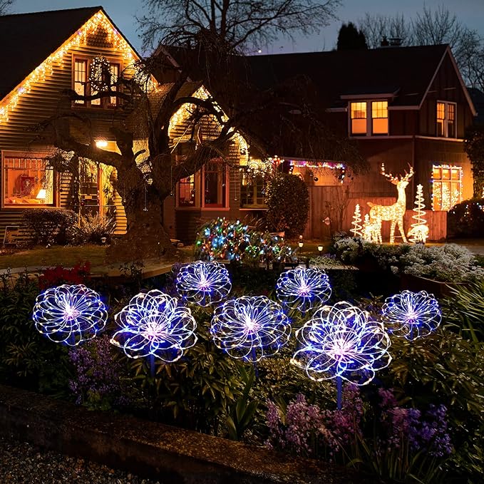 Waterproof 2 Pack Solar Powered Firework Stake