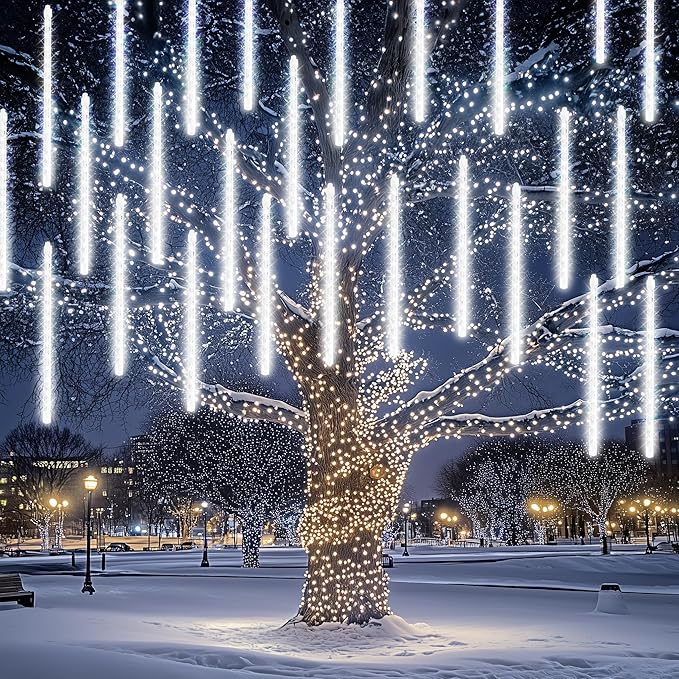 Meteor Shower Rain Lights Christmas Decorations