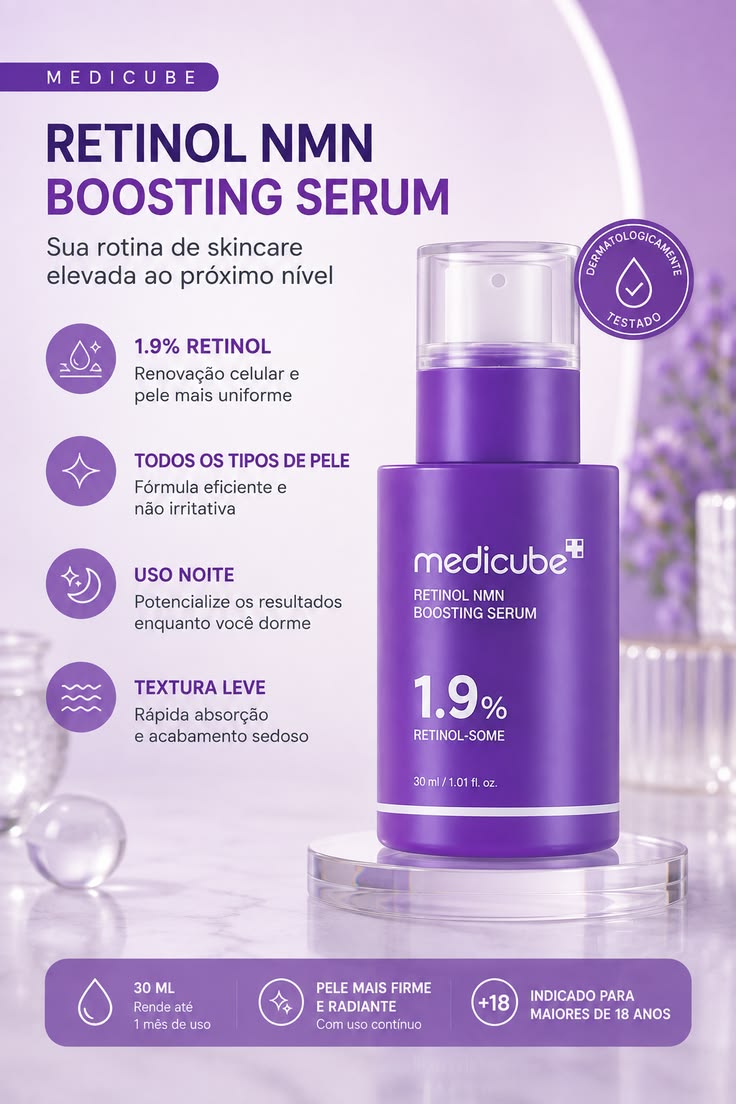 Medicube Retinol NMN Boosting Serum 1.9% – Anti-Aging, Firming & Radiance Serum, Youthful Glow & Skin Care