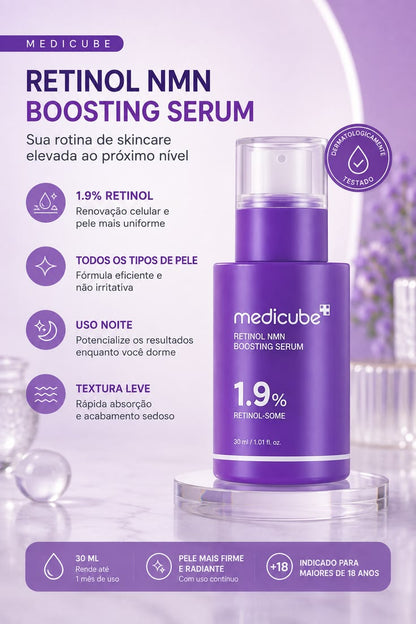 Medicube Retinol NMN Boosting Serum 1.9% – Anti-Aging, Firming & Radiance Serum, Youthful Glow & Skin Care