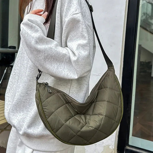 Waist Half Moon Belt Bag Solid Color Crossbody Bag Large Capacity